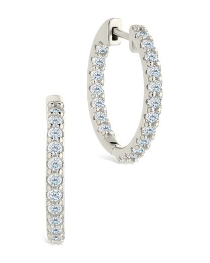 Sterling Silver Constance CZ Studded Statement Hoops