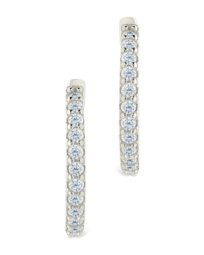 Sterling Silver Constance CZ Studded Statement Hoops