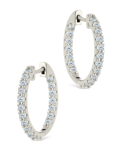Sterling Silver Constance CZ Studded Statement Hoops