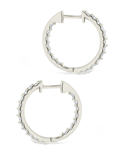 Sterling Silver Constance CZ Studded Statement Hoops