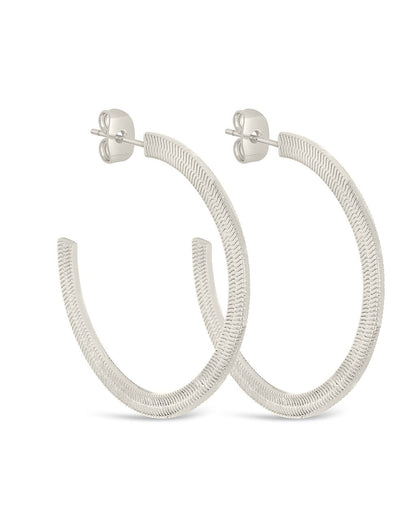 Herringbone Chain Hoop Earrings