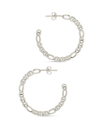 Rylan Flat Chain Hoop Earrings