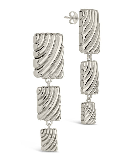 Haydée Triple Textured Drop Stud Earrings