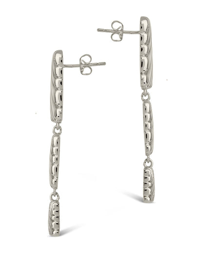 Haydée Triple Textured Drop Stud Earrings