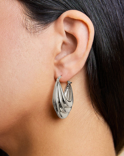 Elodie Textured Statement Hoop Earrings