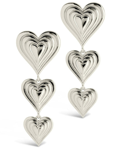 Beating Heart Drop Stud Earrings