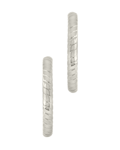 Everly Flat Herringbone Chain Hoop Earrings