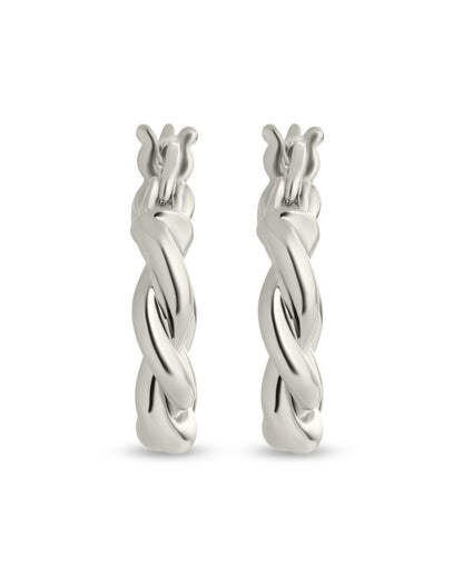 Hazel Textured Twisted Hoop Earrings