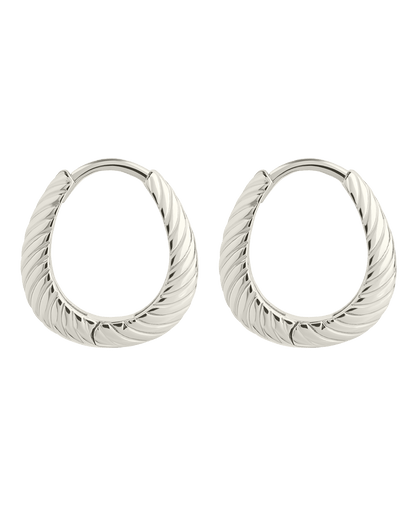 Fairley Oval Textured Micro Hoops