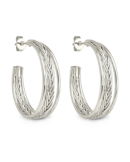 Corinne Textured Braided Hoop Earrings