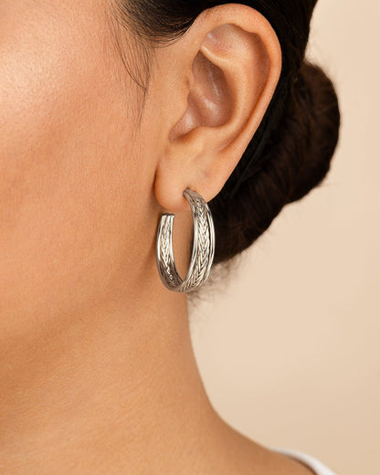 Corinne Textured Braided Hoop Earrings