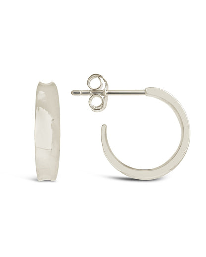 Sterling Silver Graduated Huggie Hoop Earrings