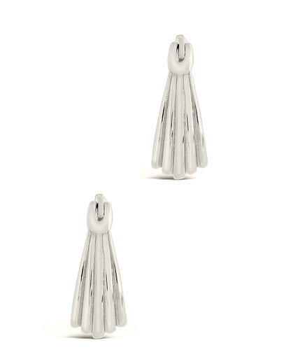 Sterling Silver Ripple Statement Hoop Earrings