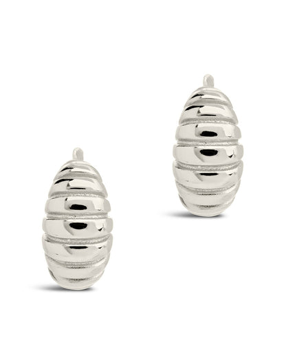 Sterling Silver Graham Ribbed Micro Hoop Earrings