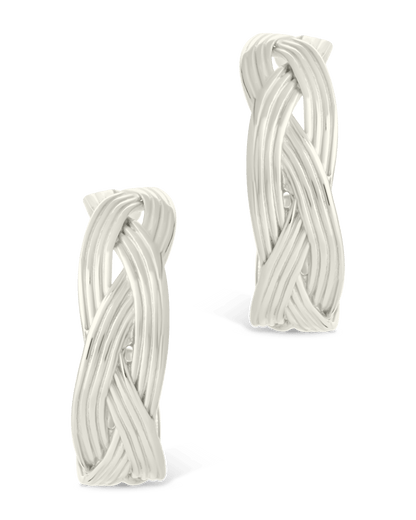 Sterling Silver Janet Ribbed Hoop Earrings