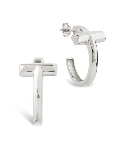 Sterling Silver Kaira Crossbar Hoops