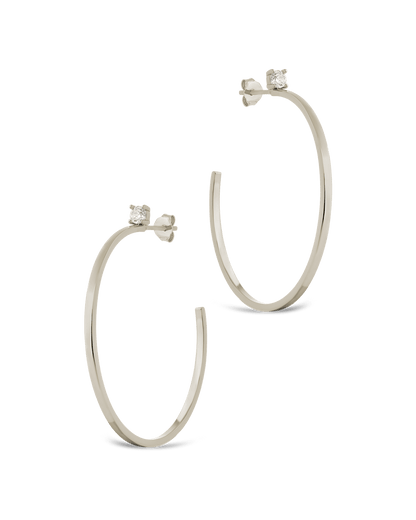 Sterling Silver Kamryn Luxe Stone Accent Hoops