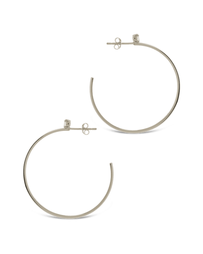 Sterling Silver Kamryn Luxe Stone Accent Hoops
