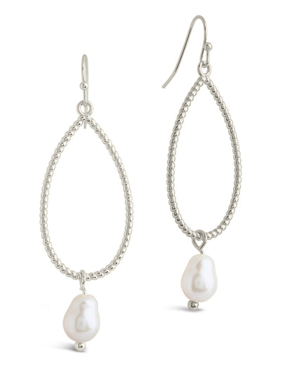 Elyse Pearl & Oval Drop Dangle Earrings