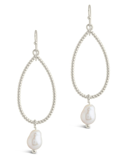 Elyse Pearl & Oval Drop Dangle Earrings
