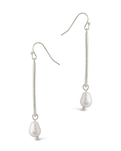 Elyse Pearl & Oval Drop Dangle Earrings
