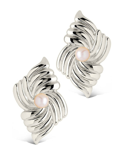 Fantaise Pearl Statement Stud Earrings