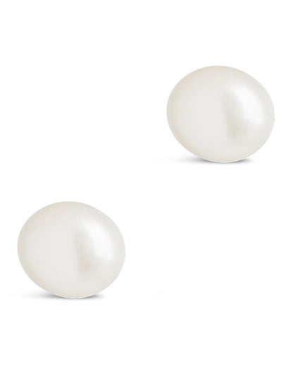 Sterling Silver Baroque Pearl Stud Earrings