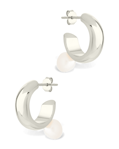Sterling Silver Micki Pearl Drop Stud Earrings