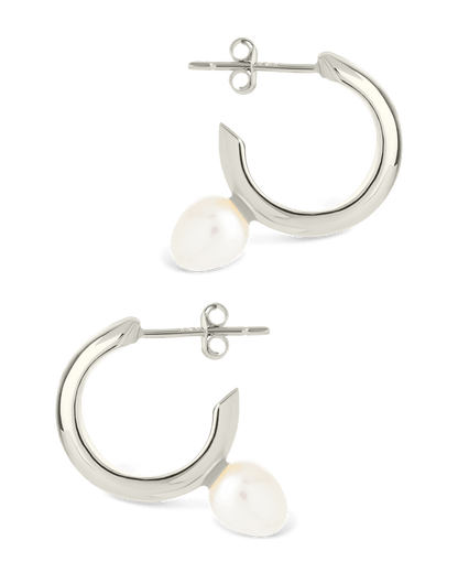Sterling Silver Micki Pearl Drop Stud Earrings