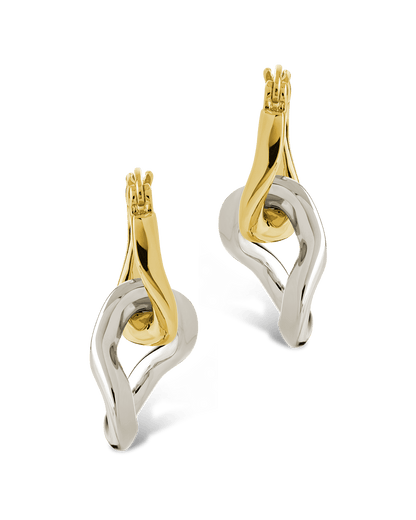 Trudy Dualtone Chainlink Drop Hoops