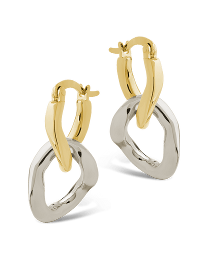 Trudy Dualtone Chainlink Drop Hoops