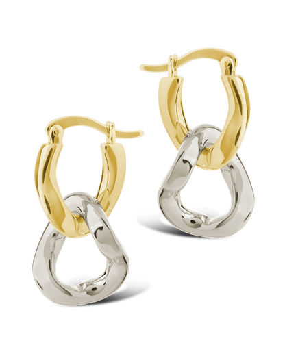 Trudy Dualtone Chainlink Drop Hoops