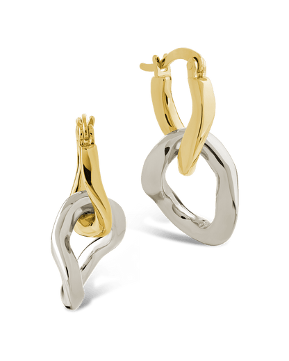 Trudy Dualtone Chainlink Drop Hoops
