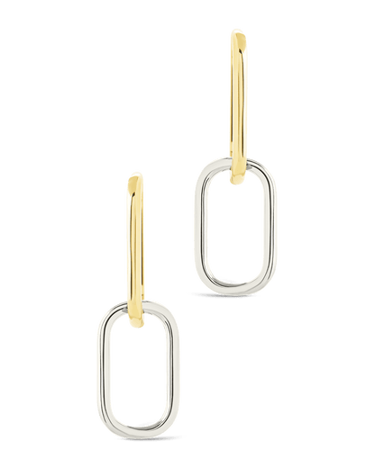 Sterling Silver Raleigh Link Drop Hoops
