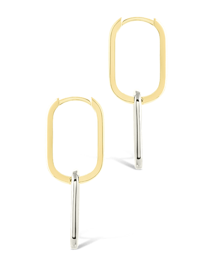 Sterling Silver Raleigh Link Drop Hoops