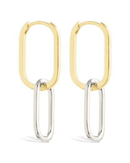 Sterling Silver Raleigh Link Drop Hoops