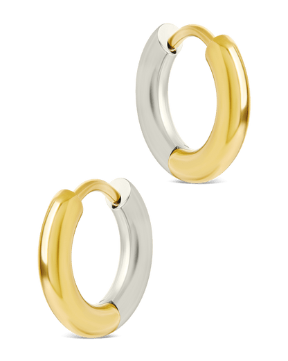 Cinzia Dual Tone Thin Micro Hoops