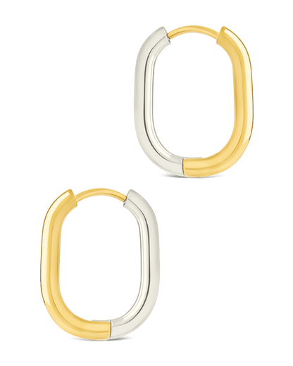 Dafne Dual Tone Oval Hoops