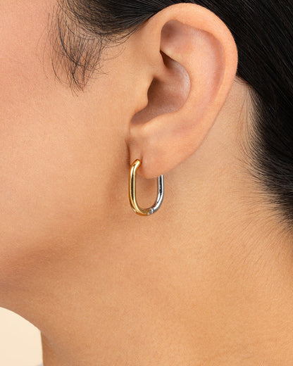 Dafne Dual Tone Oval Hoops
