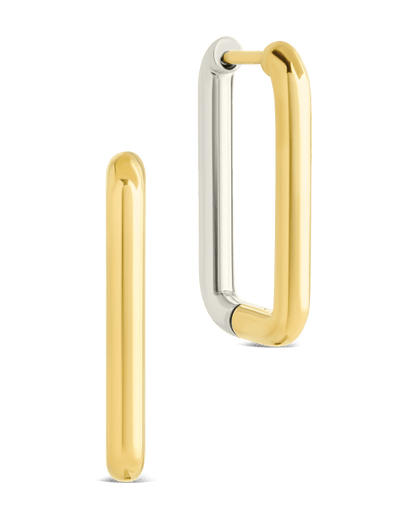 Jana Dual Tone Rectangle Hoops