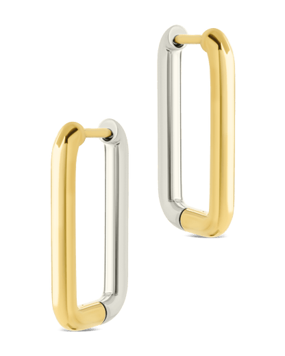 Jana Dual Tone Rectangle Hoops