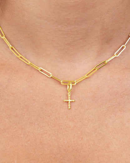 Sterling Silver CZ Cross Charm