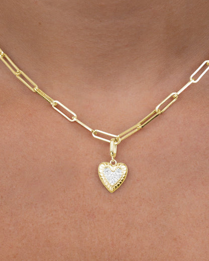 Sterling Silver CZ Heart Charm