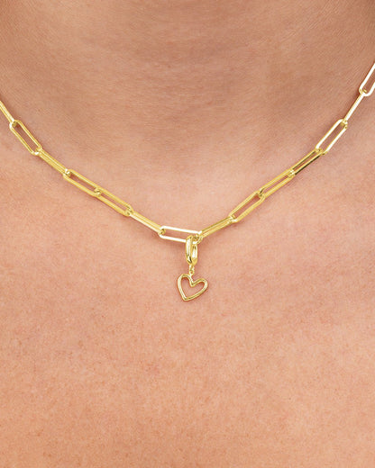 Sterling Silver Polished Heart Outline Charm