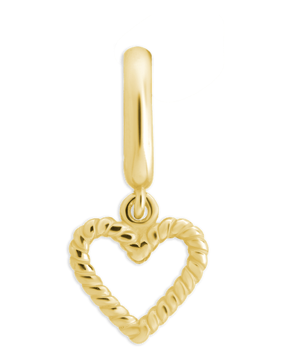 Sterling Silver Braided Heart Outline Charm