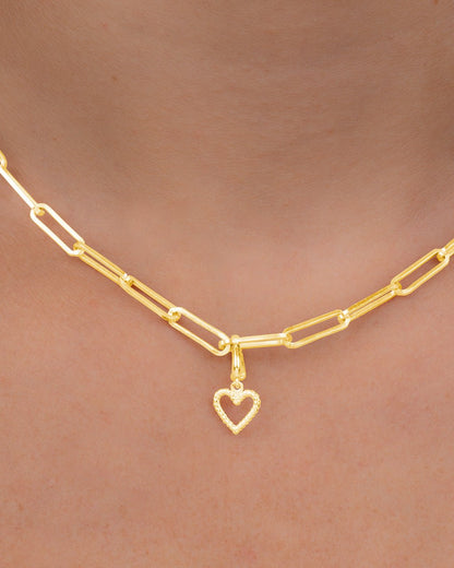 Sterling Silver Braided Heart Outline Charm