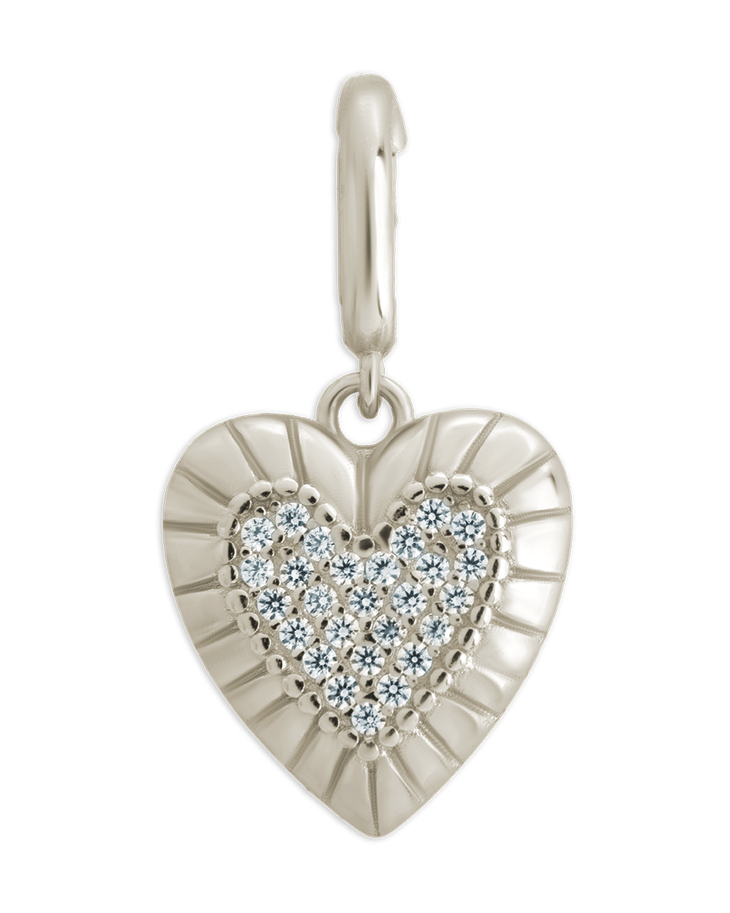 Sterling Silver CZ Heart Charm