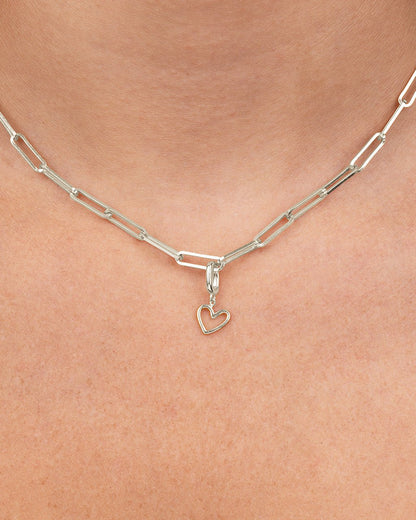 Sterling Silver Polished Heart Outline Charm