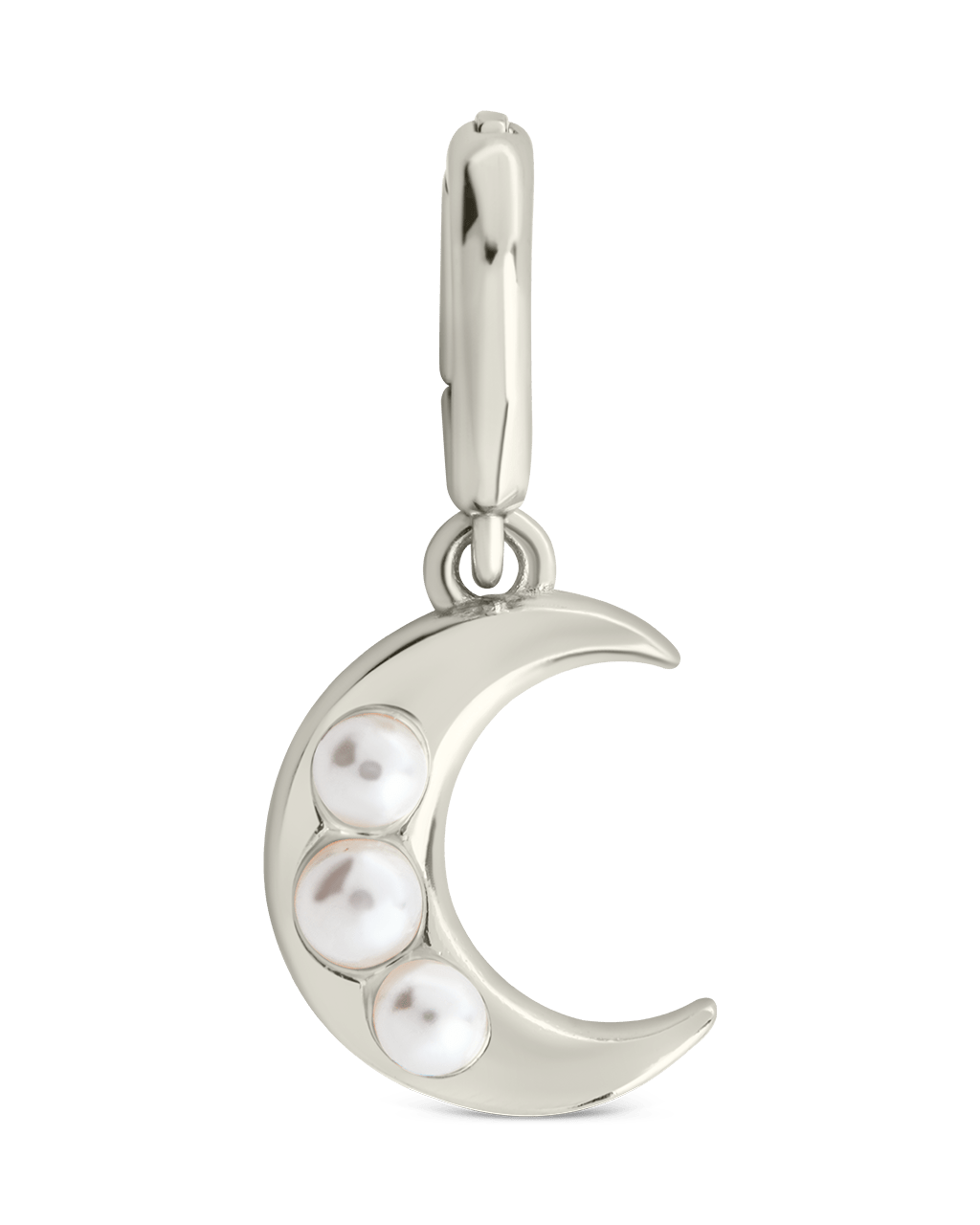 Sterling Silver Pearl Moon Charm