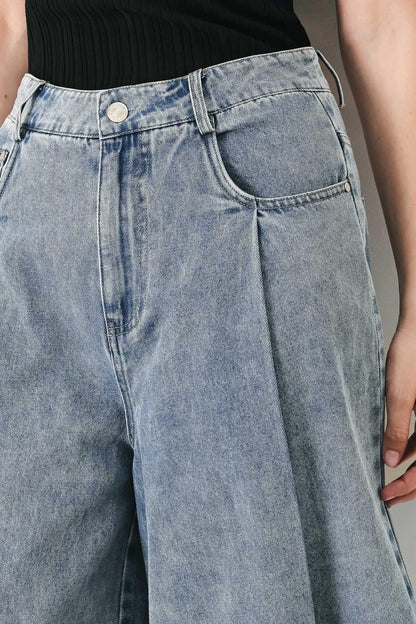 SKY CHARMER DENIM CULOTTE PANTS